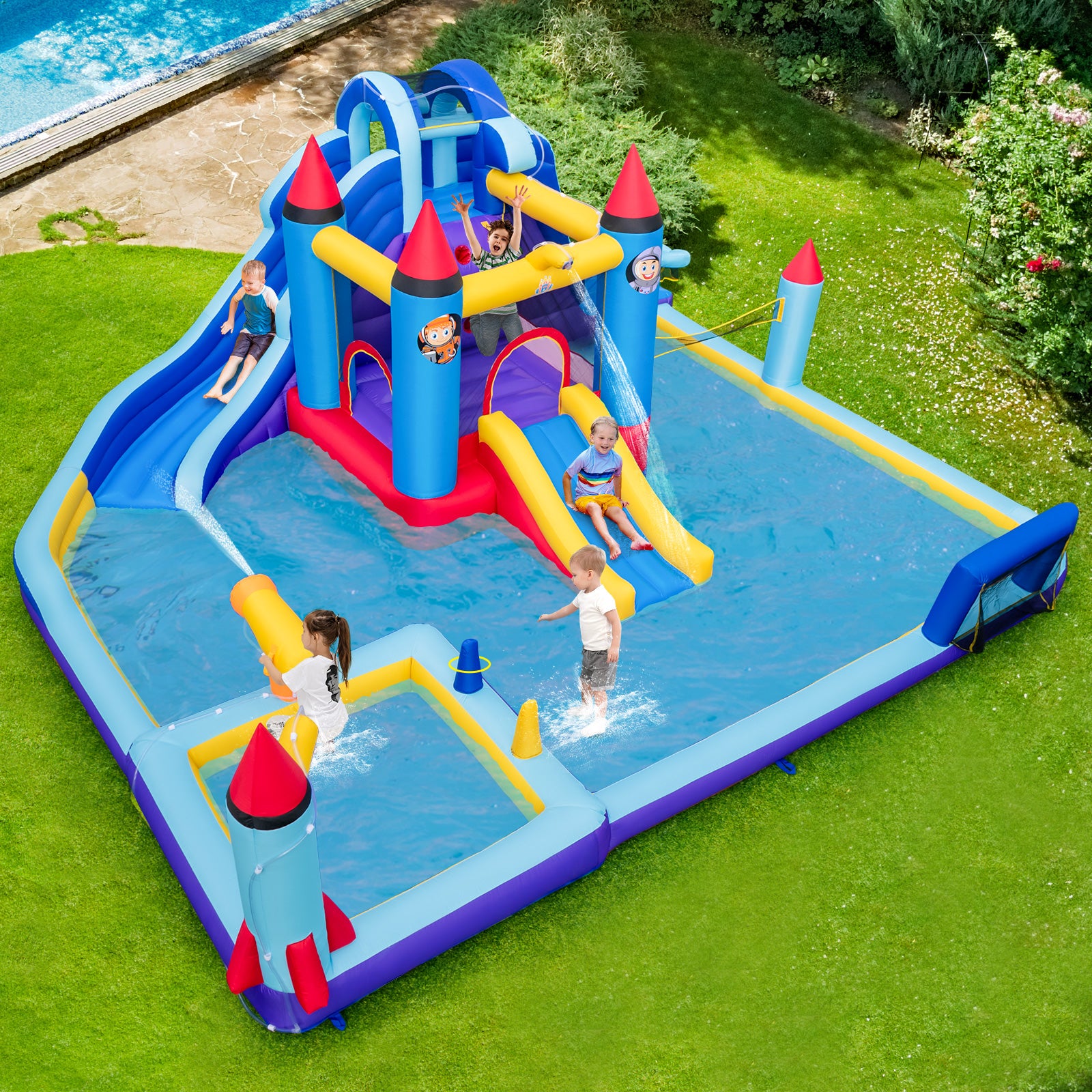 Inflatable Water Slide Turbo Splash Zone Mega Water Park Super