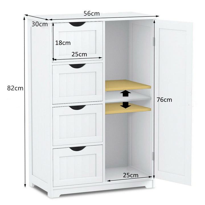 Freestanding Storage Cupboard with Adjustable Shelf and Drawers - TidySpaces