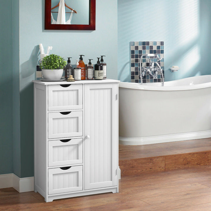 Freestanding Storage Cupboard with Adjustable Shelf and Drawers - TidySpaces