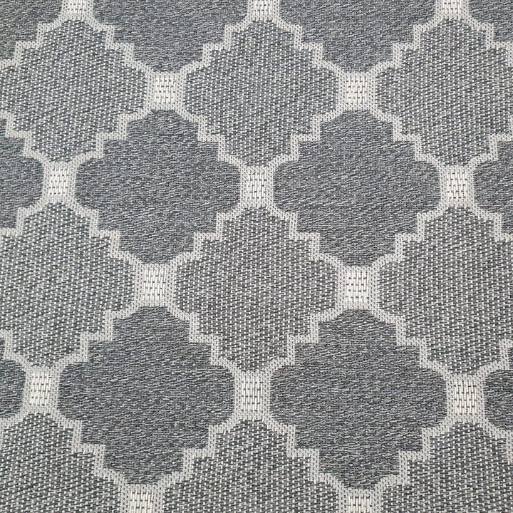 Cotton Rug Runner Trellis Grey - TidySpaces