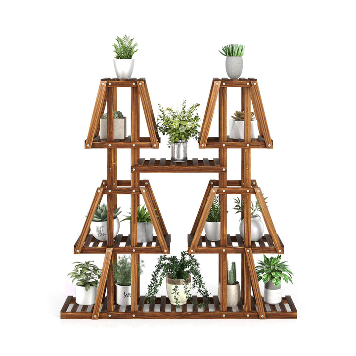 114 cm Tall Wood Plant Stand 5-Tier 10 Potted Plant Holder Rack - TidySpaces