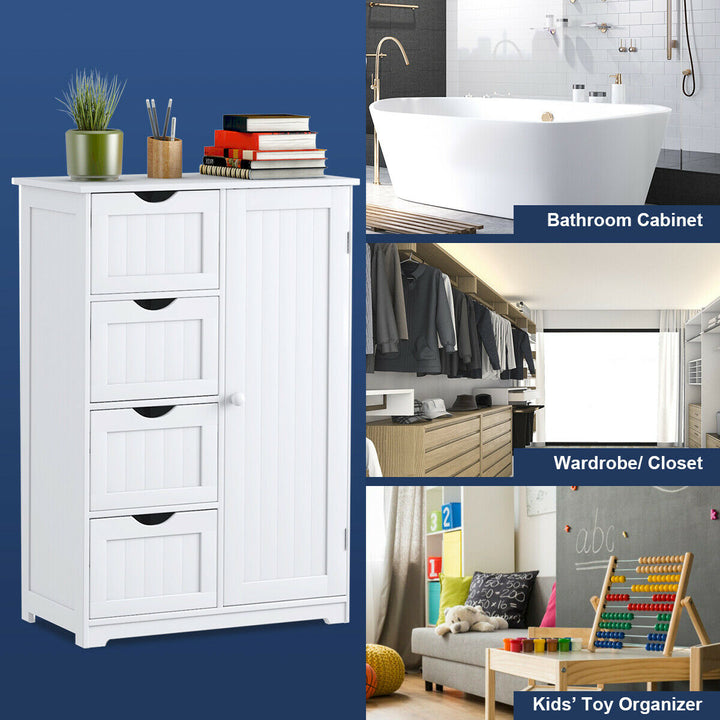 Freestanding Storage Cupboard with Adjustable Shelf and Drawers - TidySpaces