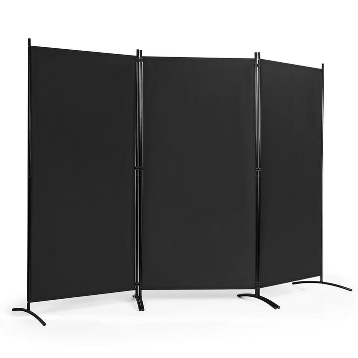 3 Panel Folding Room Divider Black - TidySpaces