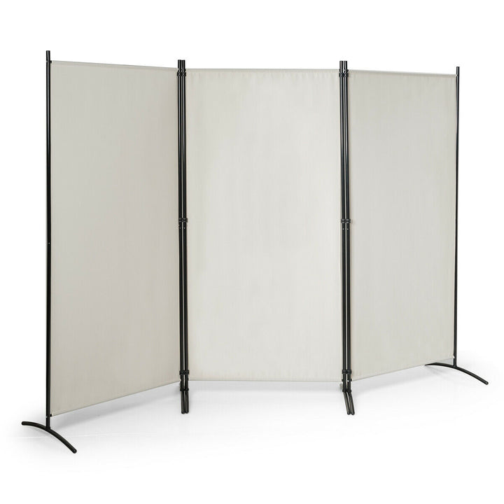 3 Panel Folding Room Divider Beige - TidySpaces