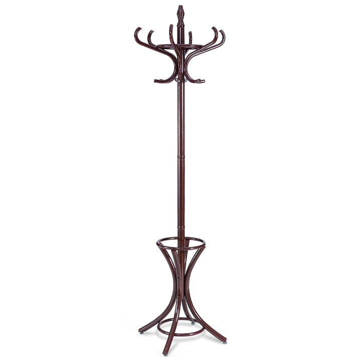 Floor Standing Hat Coat Wood Hanger w/ Umbrella Rack Prestige - TidySpaces