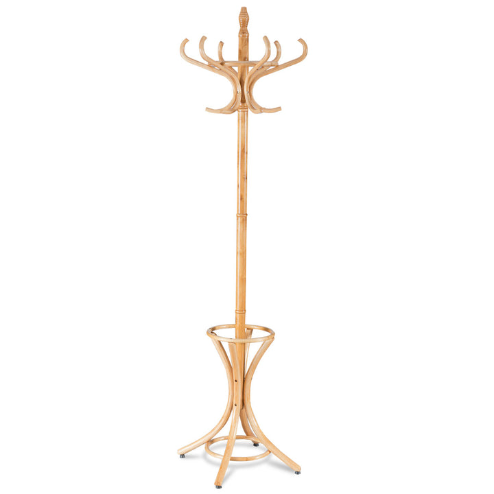 Floor Standing Hat Coat Wood Hanger w/ Umbrella Rack Prestige - TidySpaces