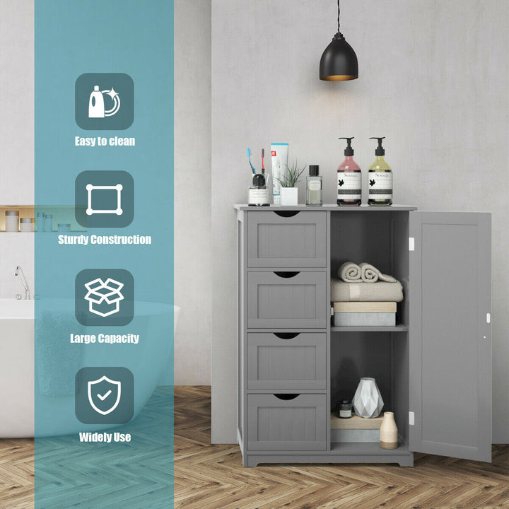Freestanding Storage Cupboard with Adjustable Shelf and Drawers - TidySpaces