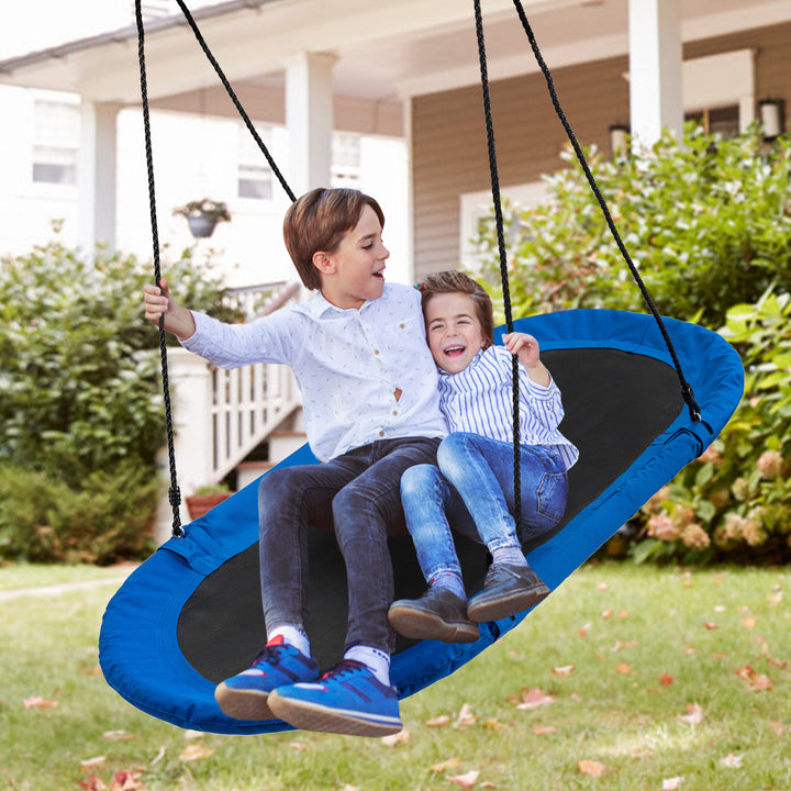 150 cm Oval Swing with Height-Adjustable Rope for Outdoor Indoor - TidySpaces