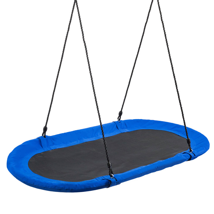 150 cm Oval Swing with Height-Adjustable Rope for Outdoor Indoor - TidySpaces