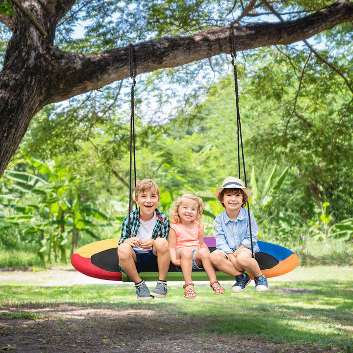 150 cm Oval Swing with Height-Adjustable Rope for Outdoor Indoor - TidySpaces