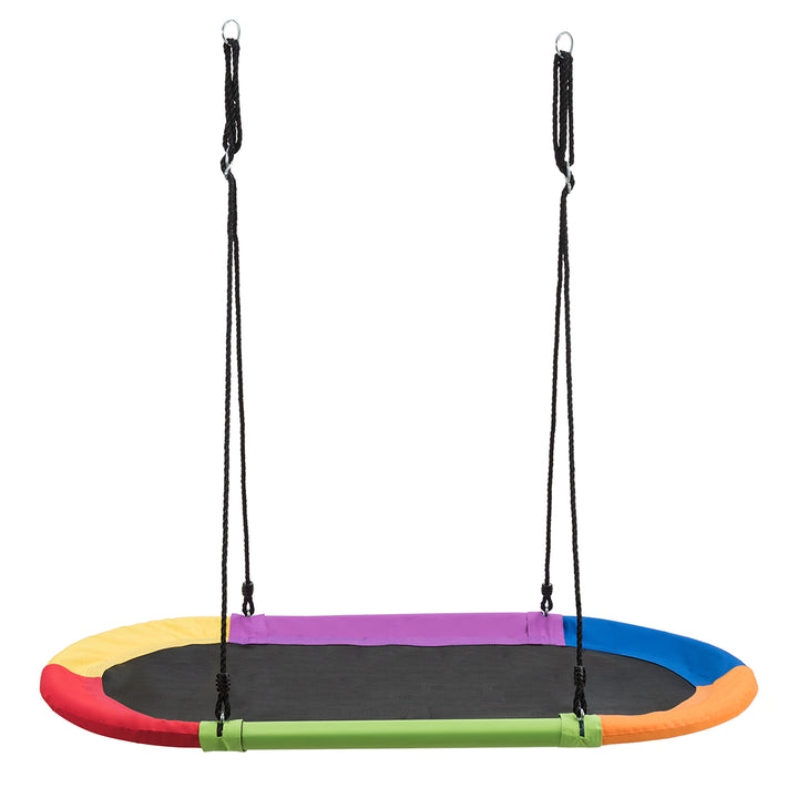 150 cm Oval Swing with Height-Adjustable Rope for Outdoor Indoor - TidySpaces