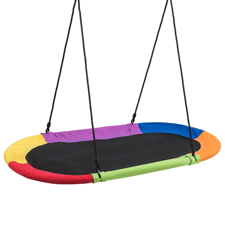 150 cm Oval Swing with Height-Adjustable Rope for Outdoor Indoor - TidySpaces