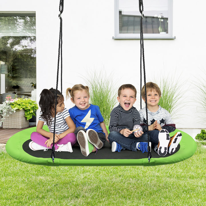 150 cm Oval Swing with Height-Adjustable Rope for Outdoor Indoor - TidySpaces