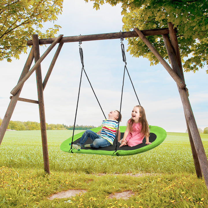 150 cm Oval Swing with Height-Adjustable Rope for Outdoor Indoor - TidySpaces