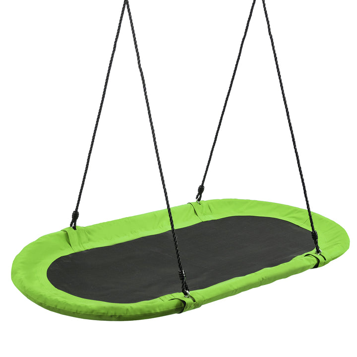 150 cm Oval Swing with Height-Adjustable Rope for Outdoor Indoor - TidySpaces