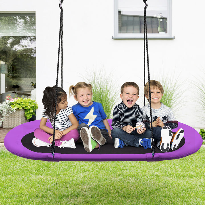 150 cm Oval Swing with Height-Adjustable Rope for Outdoor Indoor - TidySpaces