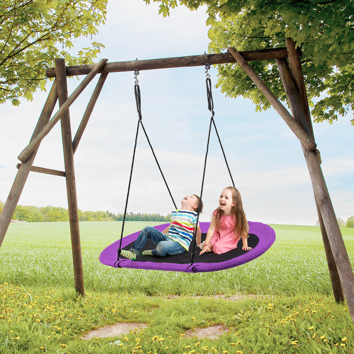 150 cm Oval Swing with Height-Adjustable Rope for Outdoor Indoor - TidySpaces