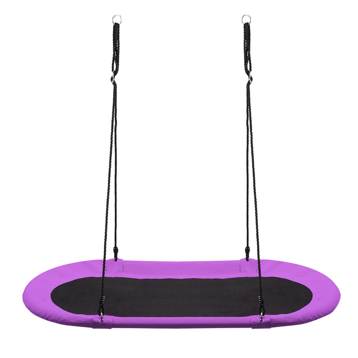 150 cm Oval Swing with Height-Adjustable Rope for Outdoor Indoor - TidySpaces