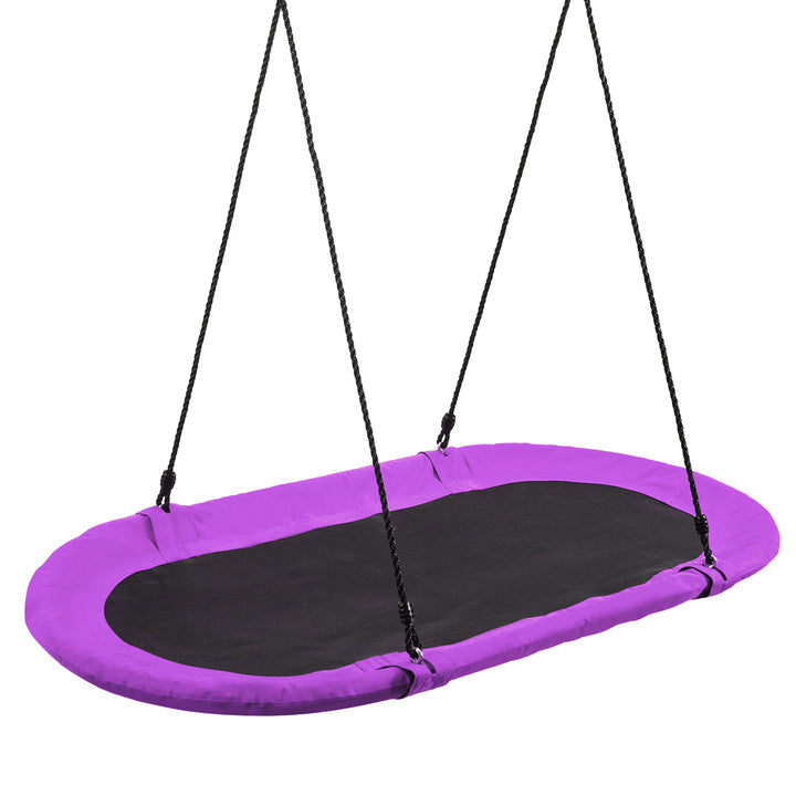 150 cm Oval Swing with Height-Adjustable Rope for Outdoor Indoor - TidySpaces