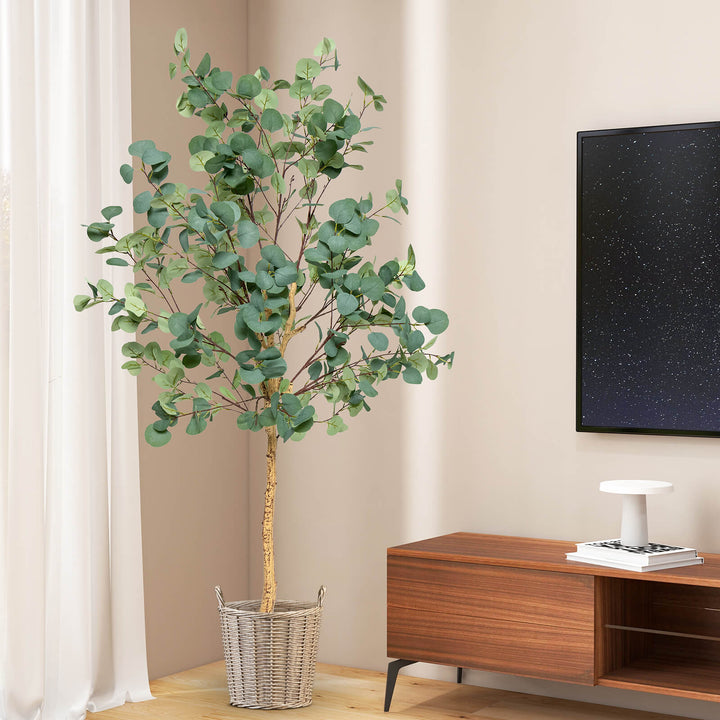 Artificial Eucalyptus Tree with Silver Dollar Leaves - TidySpaces