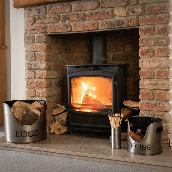 Logs And Kindling Buckets & Matchstick Holder in Various Finishes