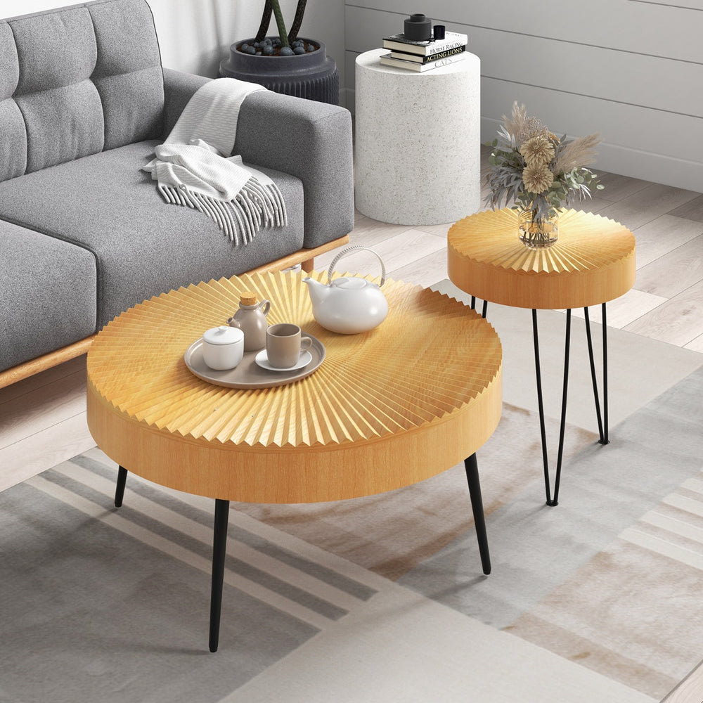 Set of 2 Boho Farmhouse Coffee Table - TidySpaces