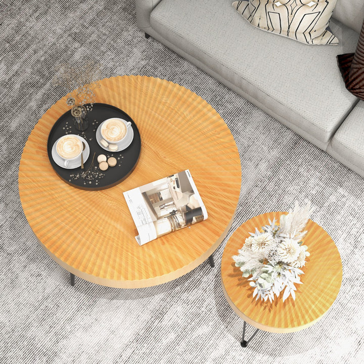 Set of 2 Boho Farmhouse Coffee Table - TidySpaces