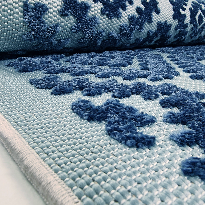 Outdoor Rug Navy Blue Light Blue Diamond - TidySpaces