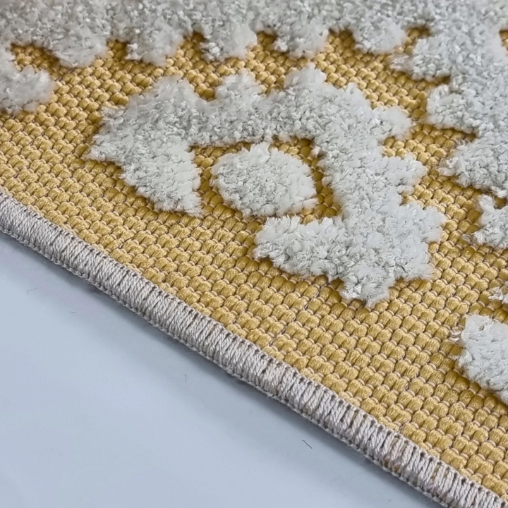 Outdoor Rug Yellow Cream Diamond - TidySpaces