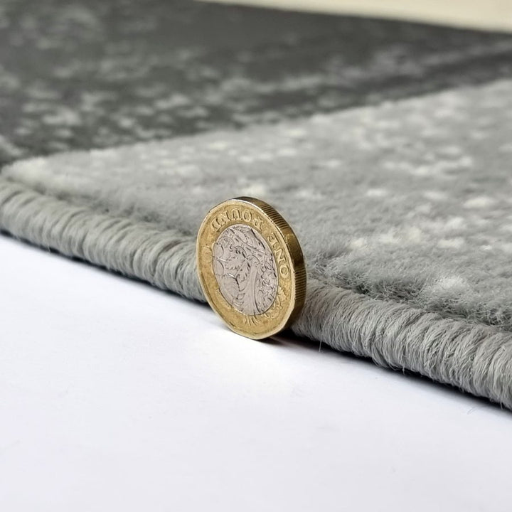 Geometric Rug Grey Blue Circles Modern Soft Carpet - TidySpaces