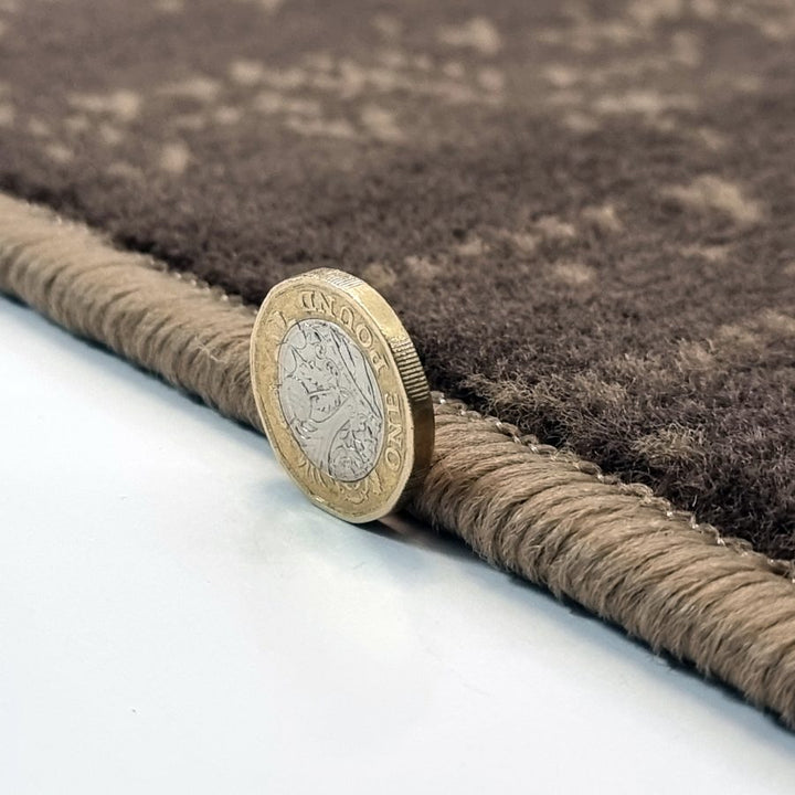 Geometric Rug Brown Beige Circles Modern Soft Carpet - TidySpaces