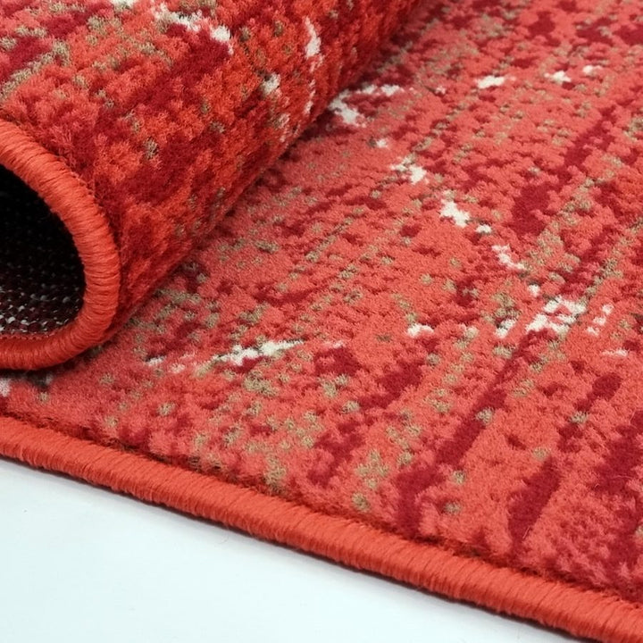 Geometric Red Rug Diamond Aztec Pattern - TidySpaces