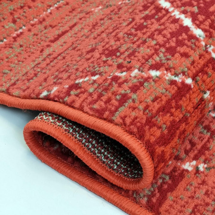 Geometric Red Rug Diamond Aztec Pattern - TidySpaces