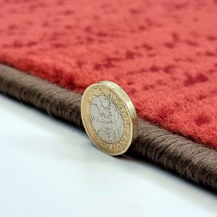 Modern Rug Geometric Brown Red Patterned Soft Carpet - TidySpaces