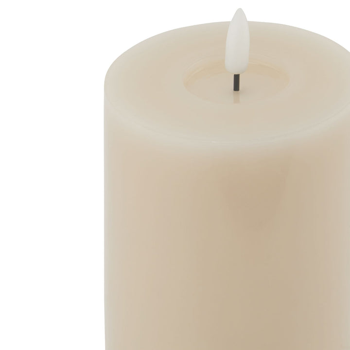 Luxe Collection Melt Effect 3.5x9 Taupe LED Wax Candle - TidySpaces