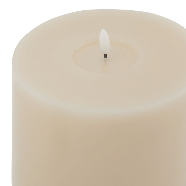 Luxe Collection Melt Effect 6x8 Taupe LED Wax Candle - TidySpaces