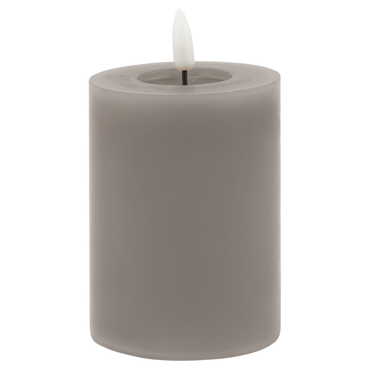 Luxe Collection Melt Effect 3x4 Grey LED Wax Candle GREY WAX - TidySpaces