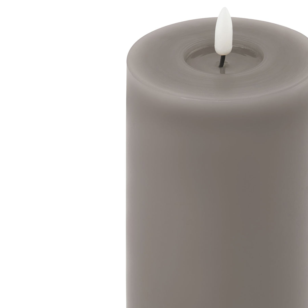 Luxe Collection Melt Effect 3.5x9 Grey LED Wax Candle - TidySpaces