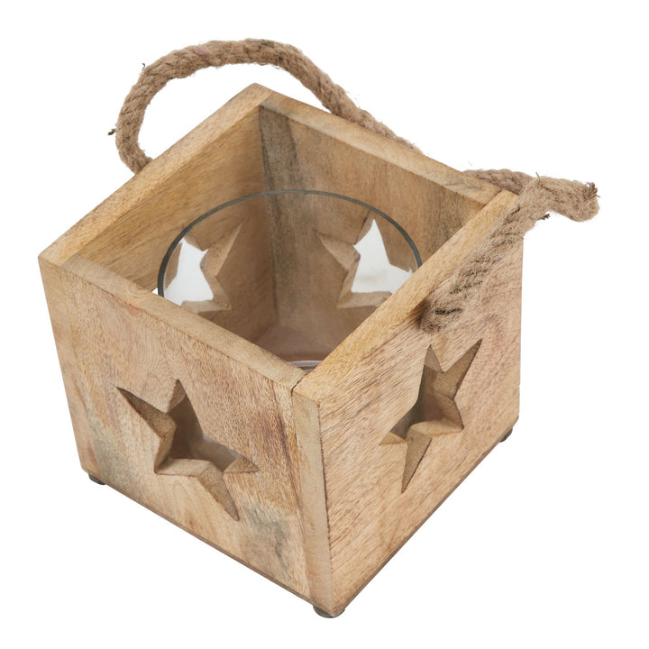 Natural Wooden Star Tealight Candle Holder - TidySpaces