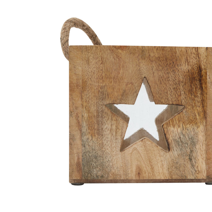 Natural Wooden Star Tealight Candle Holder - TidySpaces
