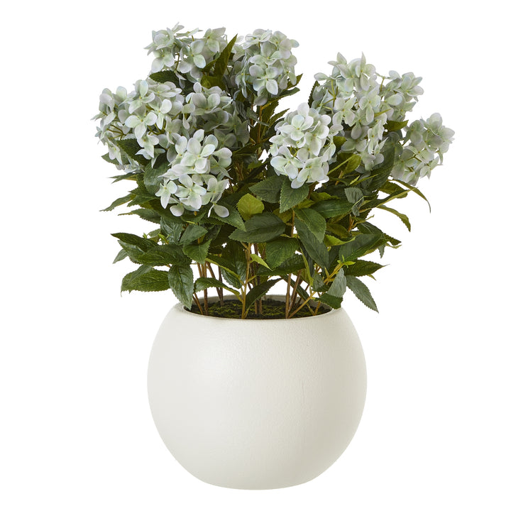 Large Green Hydrangea Plant In Pot GREEN PLASTIC - TidySpaces