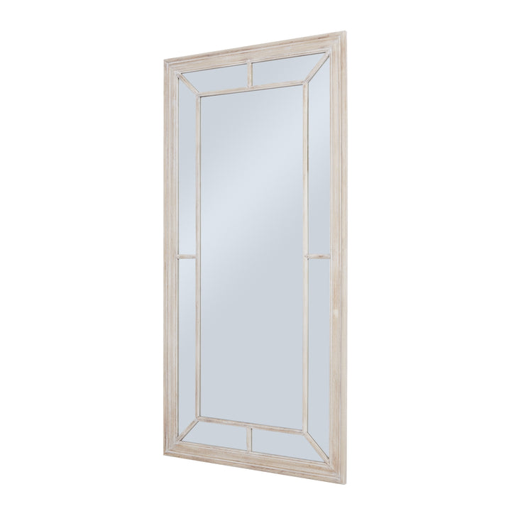 Large Washed Wood Framed Window Mirror - TidySpaces