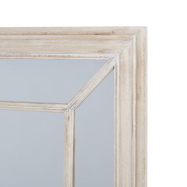 Large Washed Wood Framed Window Mirror - TidySpaces