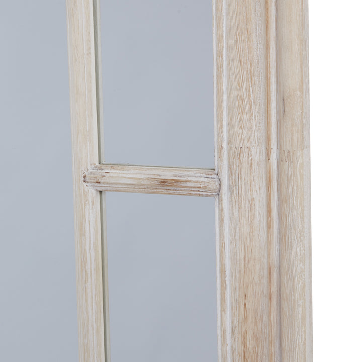 Large Washed Wood Framed Window Mirror - TidySpaces