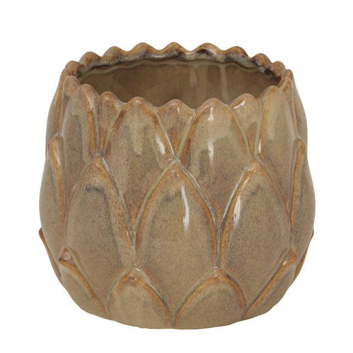 Sabbia Collection Artichoke Plant Pots BROWN CERAMIC - TidySpaces