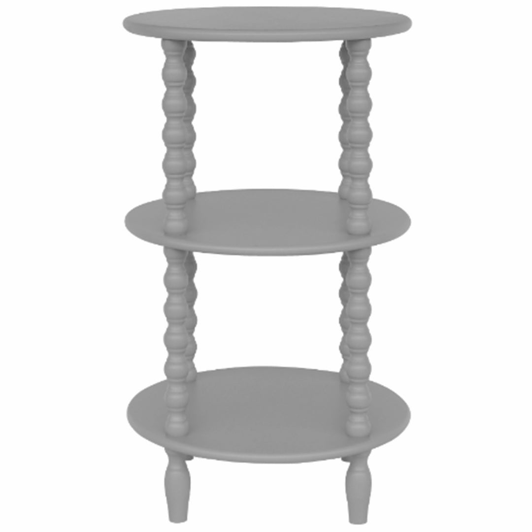 The Camden Collection Tall Round Side Table GREY WOOD - TidySpaces