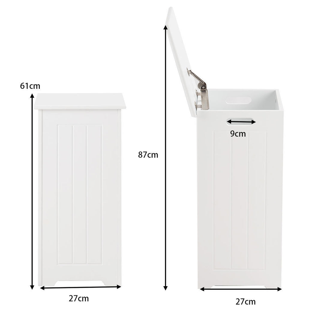 White Wooden Laundry Bin - TidySpaces
