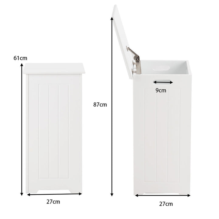 White Wooden Laundry Bin - TidySpaces