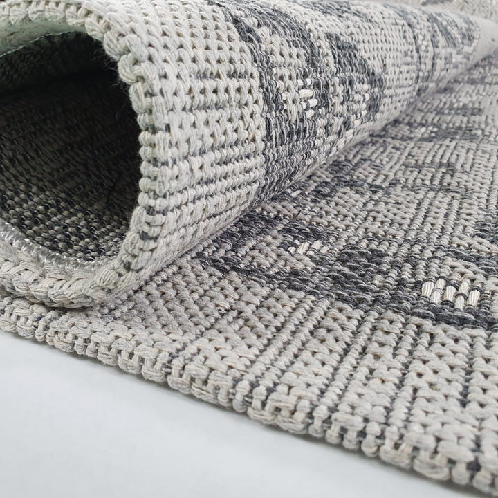Cotton Rug Grey Oriental - TidySpaces