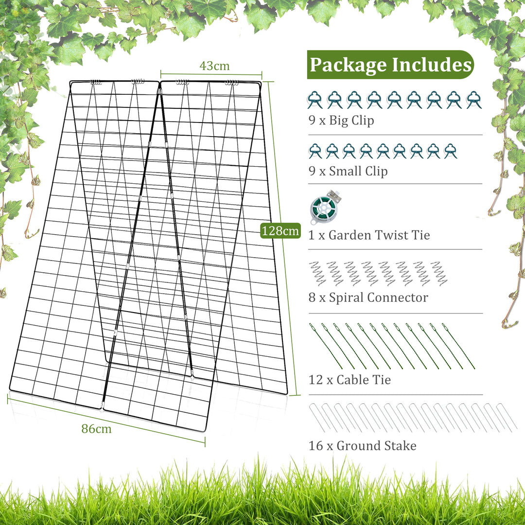 2-Pack Garden Cucumber Trellis with Accessories-Green - TidySpaces
